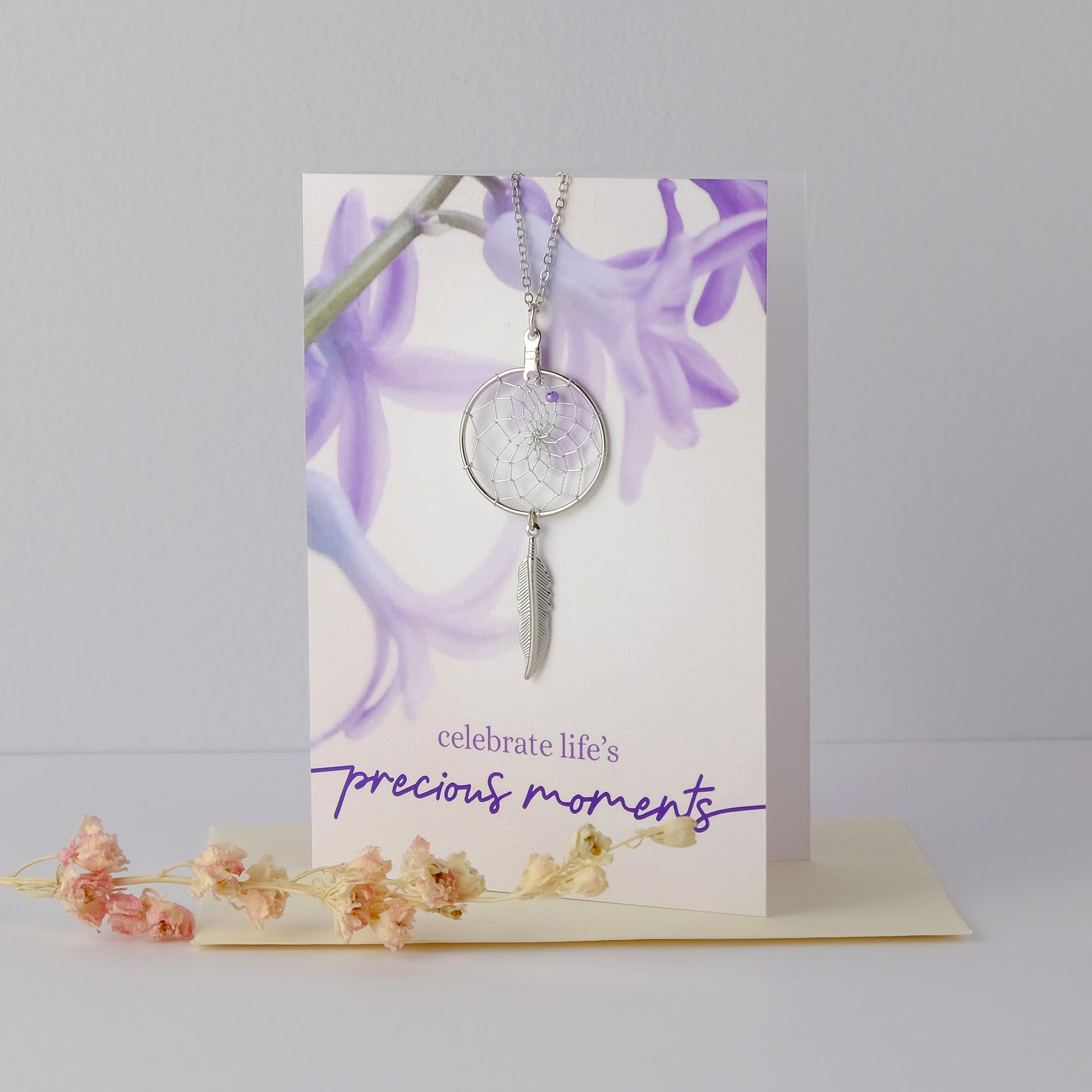 "Precious Moments" Dream Catcher Necklace Greeting Card